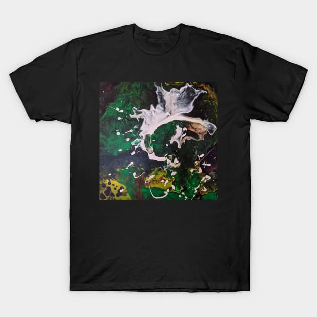 Banshee at the Tree - Pour Painting T-Shirt by NightserFineArts